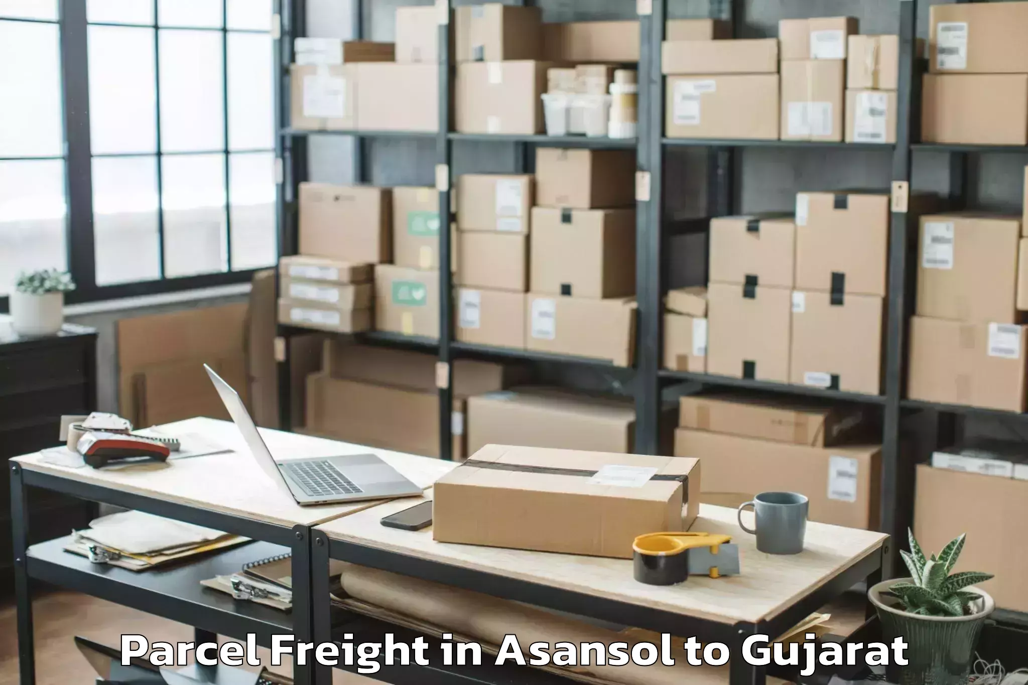 Easy Asansol to Gujarat Ayurved University Jam Parcel Freight Booking